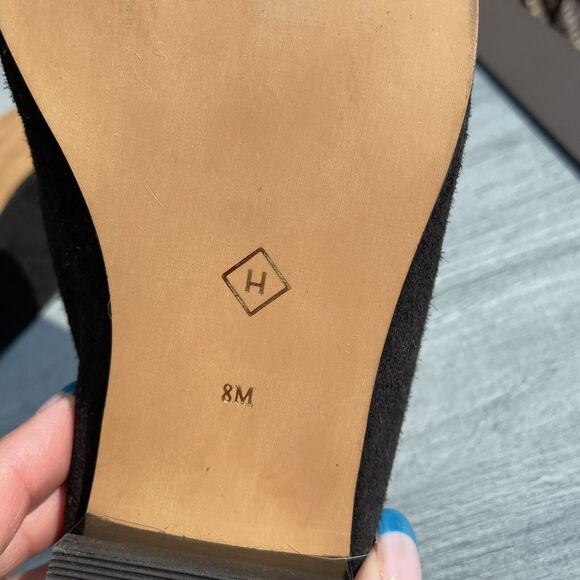 Halogen CORBIN Mules Women’s 8 Leopard Print Calf Hair Black Suede Point Slide - Picture 6 of 10